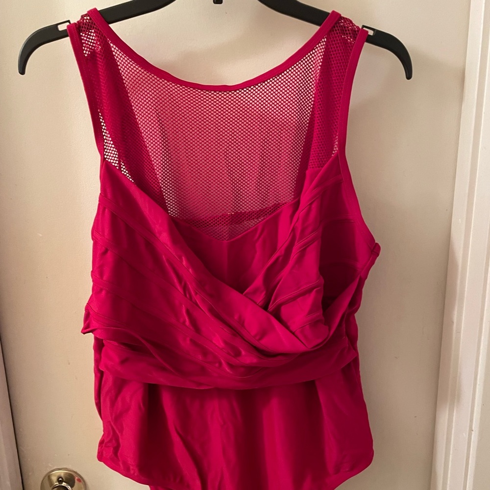 Red Adore Me 1 piece swimsuit.